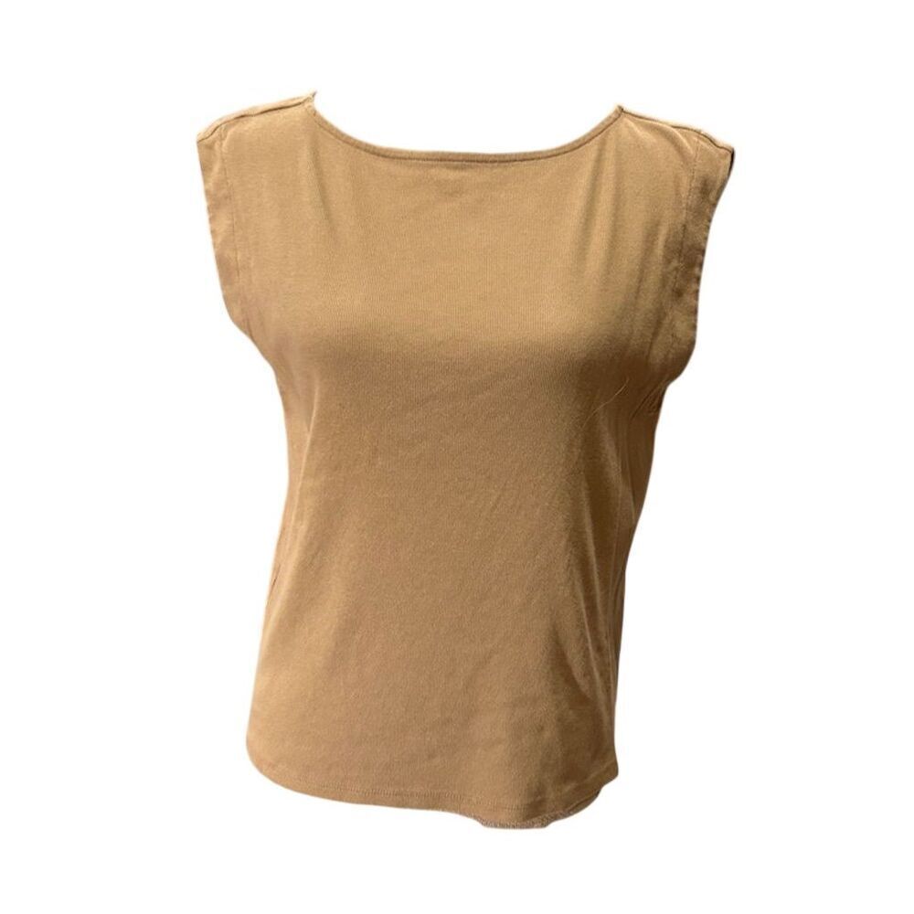 Banana Republic Women's XL Beige Sleeveless Crew Neck Tank Top - Picture 1 of 7